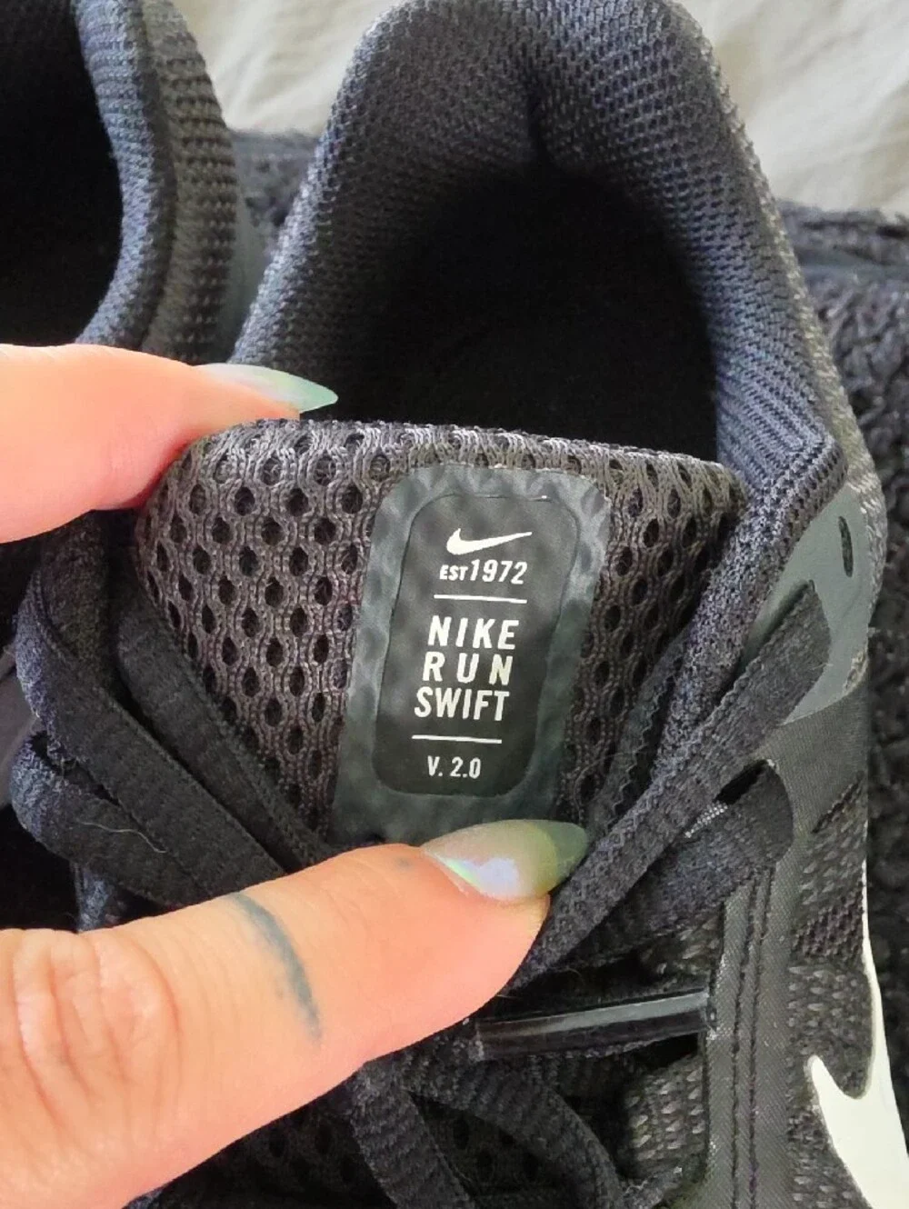 Nike Black and White Mesh Running Sneakers